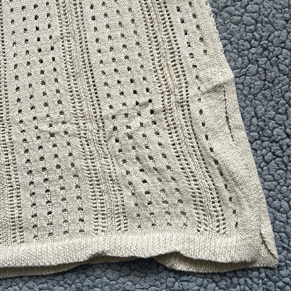 NWT MEROKEETY SHORT SLEEVE TIE WAIST CROCHET COVERUP - Picture 7 of 7